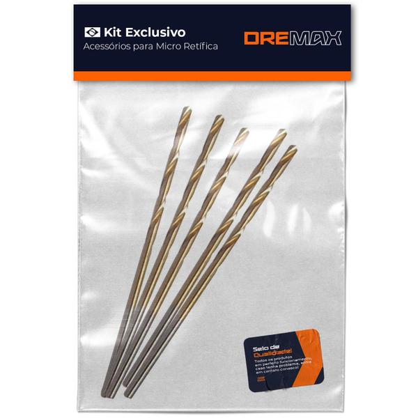 Imagem de Kit 5 Brocas 1Mm Aço Rápido Hss Titânio Micro Mini Retíficas