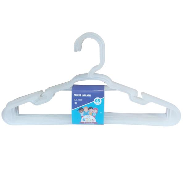 Imagem de Kit 5 Cabides Infantil Transparente Reforçado 28x14 Trioplast