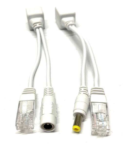 Imagem de Kit 5 Cabo Adaptador Poe Injetor + Separador - Macho/femea - Branco