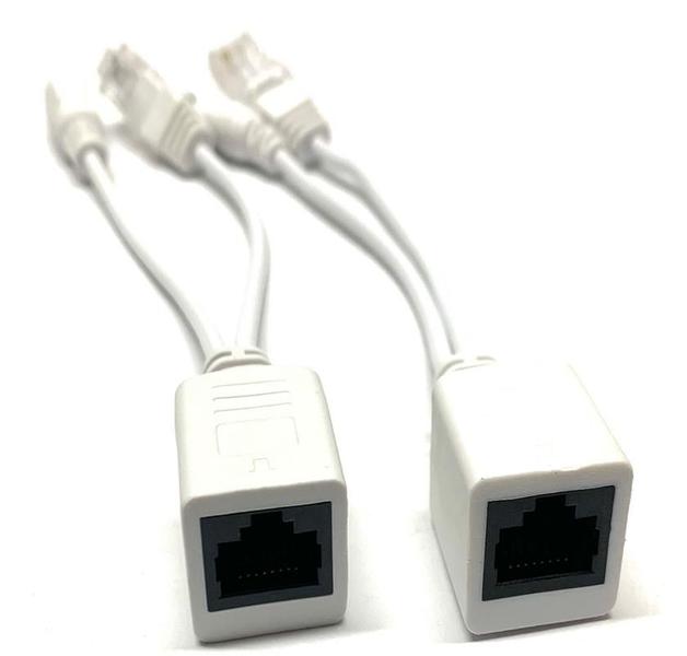 Imagem de Kit 5 Cabo Adaptador Poe Injetor + Separador - Macho/femea - Branco