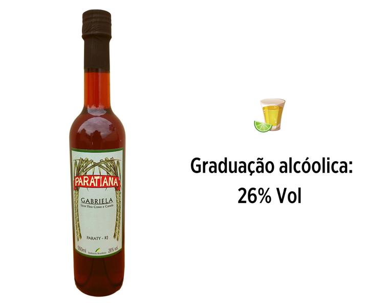 Imagem de Kit 5 Cachaças Gabriela Paratiana 500 ml Licor de Cravo Canela e Cachaca de Paraty