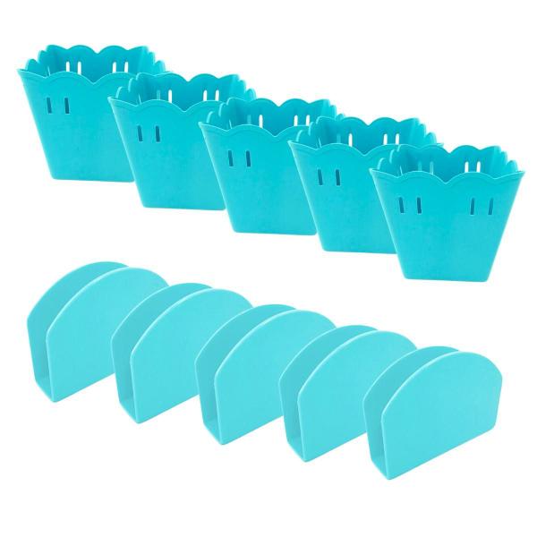 Kit 5 cachepo e 5 porta guardanapo - Nielshop Imagem de Kit 5 cachepo e 5 porta guardanapo