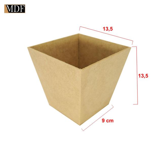 Imagem de Kit 5 Cachepot Liso Borda Reta 13,5x13,5 Mdf Madeira