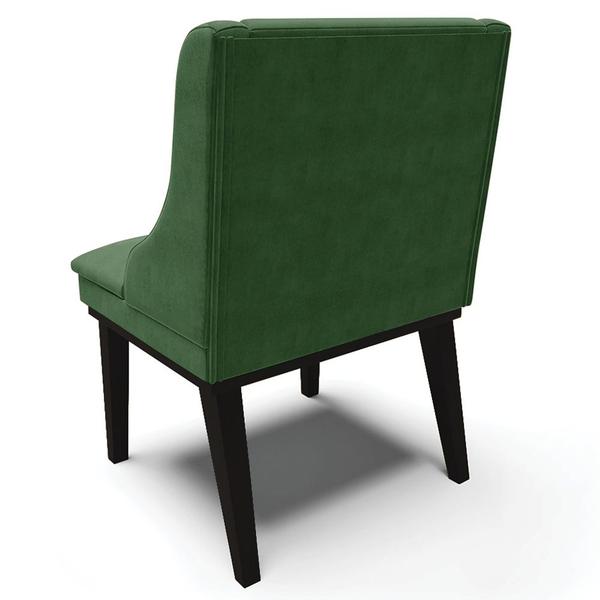 Imagem de Kit 5 Cadeiras Decorativas Sala de Jantar Base Fixa de Madeira Firenze Suede Verde Esmeralda/Preto G19 - Gran Belo