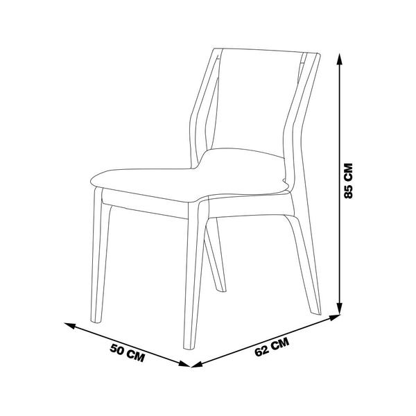 Imagem de Kit 5 Cadeiras Decorativas Sala de Jantar Madeira Maciça Bruyne PU Sintético/Linho Marrom/Bege G13 - Gran Belo