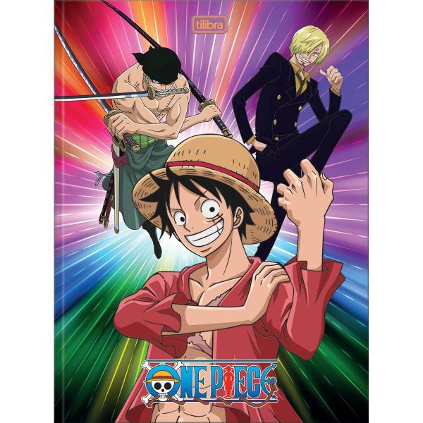 Imagem de Kit 5 Caderno Brochurão One Piece + 1 Desenho 80 Folhas Tilibra