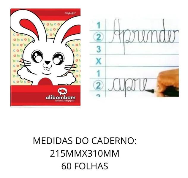 Imagem de Kit 5 Cadernos Pedagogicos Alibombom Brochurao Capa Dura c/ Pauta