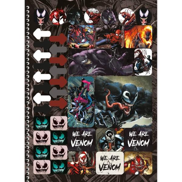 Imagem de Kit 5 Cadernos Venom Espiral 80 Folhas 1 Matéria - São Domingos