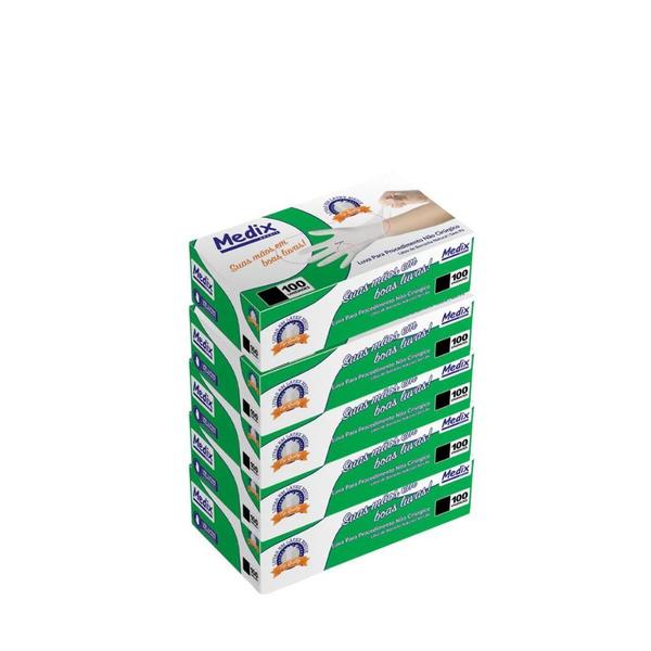 kit 5 Caixa de Luva Descartáveis Latex sem pó Medix, Inoven Imagem de kit 5 Caixa de Luva Descartáveis Latex sem pó Medix, Inoven