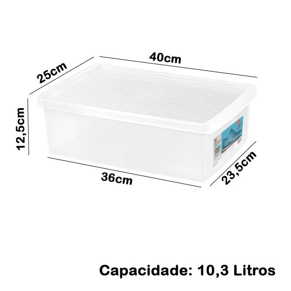 Imagem de Kit 5 Caixa Guardar Sapato Calçados Tênis Plástico Grande Tampa com Ventilação Organizador Closet Ordene