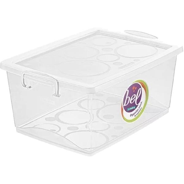 Kit 5 Caixa Organizadora Plástica 4 Litros Ordene Trava Tampa Empilhável Cesto Organizador Multiuso Imagem de Kit 5 Caixa Organizadora Plástica 4 Litros Ordene Trava Tampa Empilhável Cesto Organizador Multiuso
