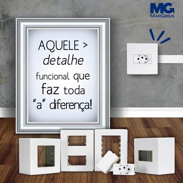 Imagem de Kit 5  caixa sobrepor 3 tomadas 20a linha sleek