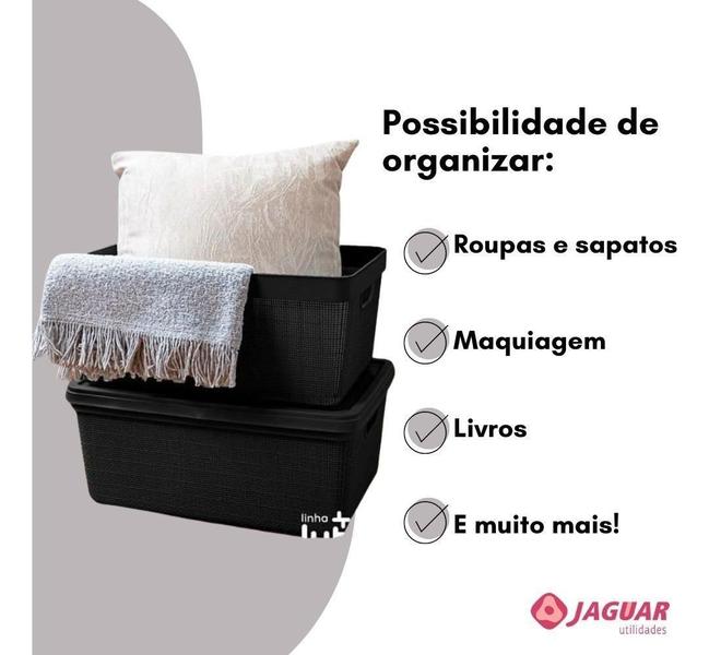 Imagem de Kit 5 Caixas Organizadoras Cesto Tampa Multiuso 1,8L 5L 15L