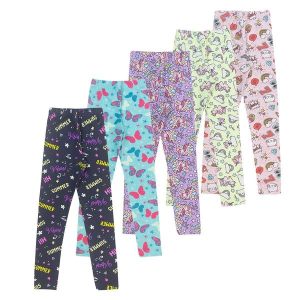 Imagem de Kit 5 Calça Legging Infantil Menina Roupas Inverno Sortidas