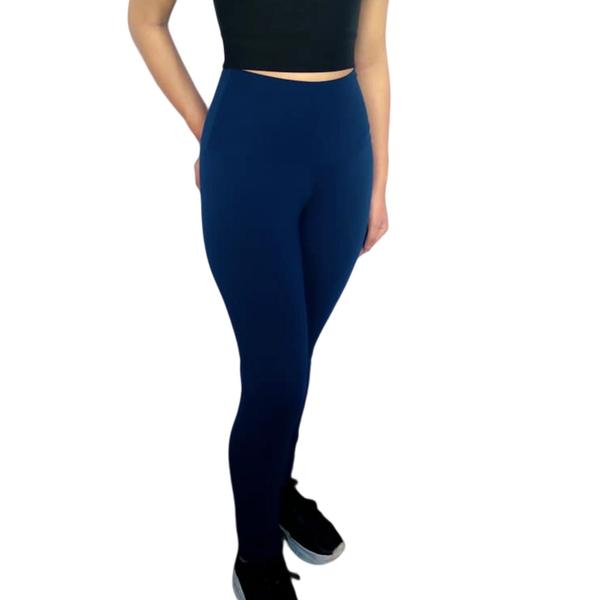 Imagem de Kit 5 Calças Femininas Legging Justas Cós Cintura Alta Lisa Cores Sortidas Suplex PP ao Plus Size