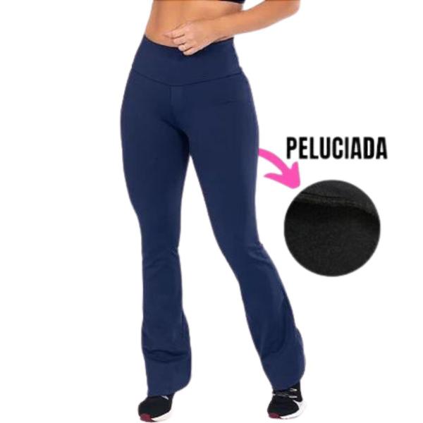 Imagem de Kit 5 Calças Legging Flare Fitness Vekyo Modas Peluciada Bailarina Cintura Alta Academia Corrida