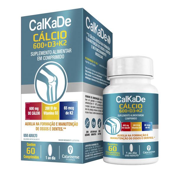 Imagem de Kit 5 CalkaDe Cálcio + Vitamina D3 + k2 Catarinense 60 Comprimidos