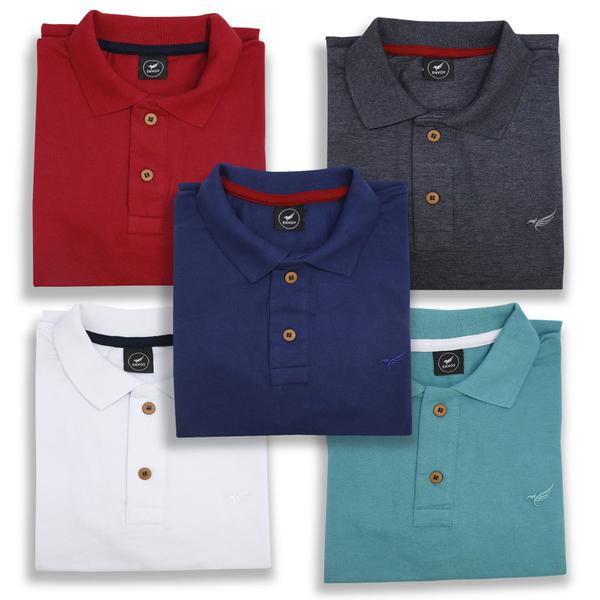 Kit 5 Camisa Polo Envoy Tecido Piquet Básica Masculina Kit 5 Camisa Polo Envoy Tecido Piquet Básica Masculina