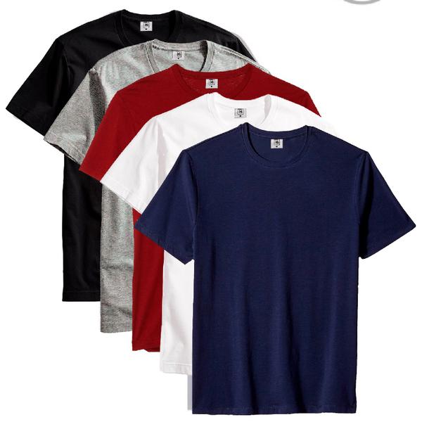 Kit 5 Camisetas Básica Masculina Algodão  Premium New Colors