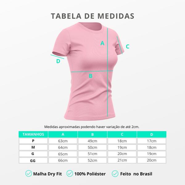 Imagem de Kit 5 Camisetas Feminina Dry Básica Lisa Proteção Solar UV Térmica Camisa Blusa