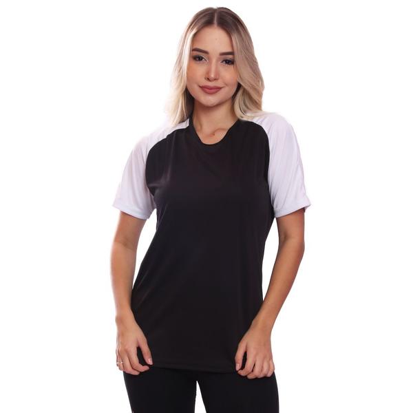 Imagem de Kit 5 Camisetas Feminina Raglan Dry Fit Proteção Solar UV Básica Lisa Treino Academia Ciclismo