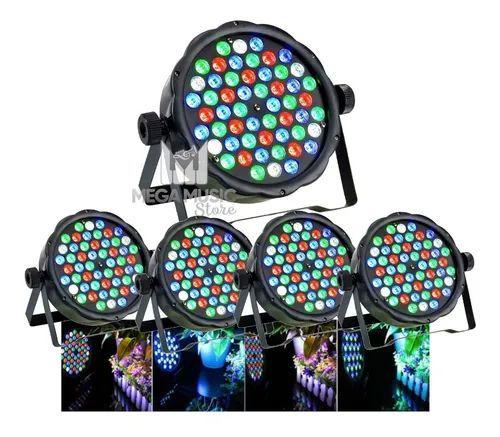 Imagem de Kit 5 Canhao Refletor Led Par64 Rgbw 54 Leds 3w Dmx