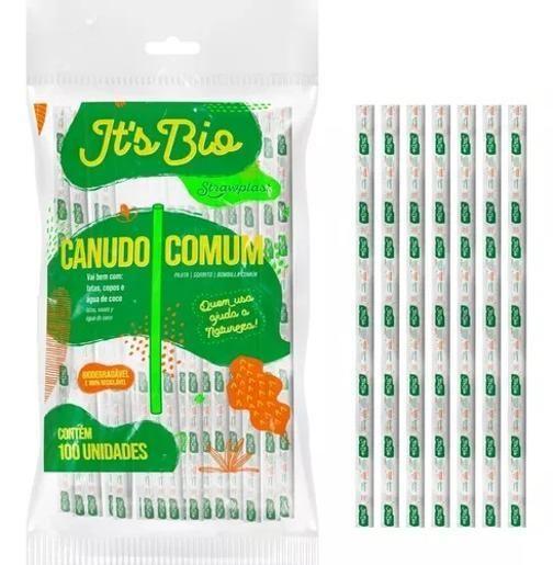 Imagem de Kit 5 Canudo Bebidas Sucos It'S Bio Biodegradável 500Un