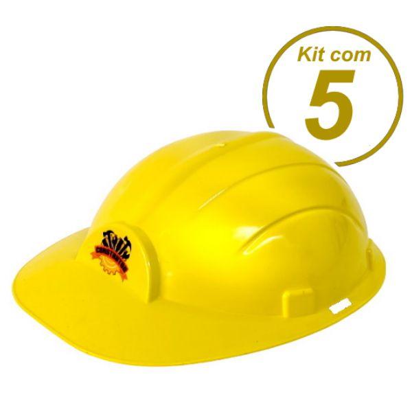 Kit 5 Capacete Construtor Infantil Adulto para Festa Fantasia - Toy Master Imagem de Kit 5 Capacete Construtor Infantil Adulto para Festa Fantasia