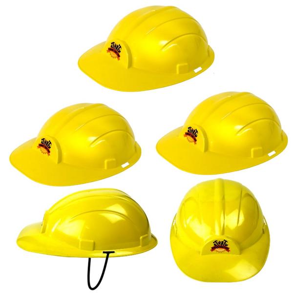 Kit 5 Capacete Construtor Infantil Adulto para Festa Fantasia - Toy Master Imagem de Kit 5 Capacete Construtor Infantil Adulto para Festa Fantasia