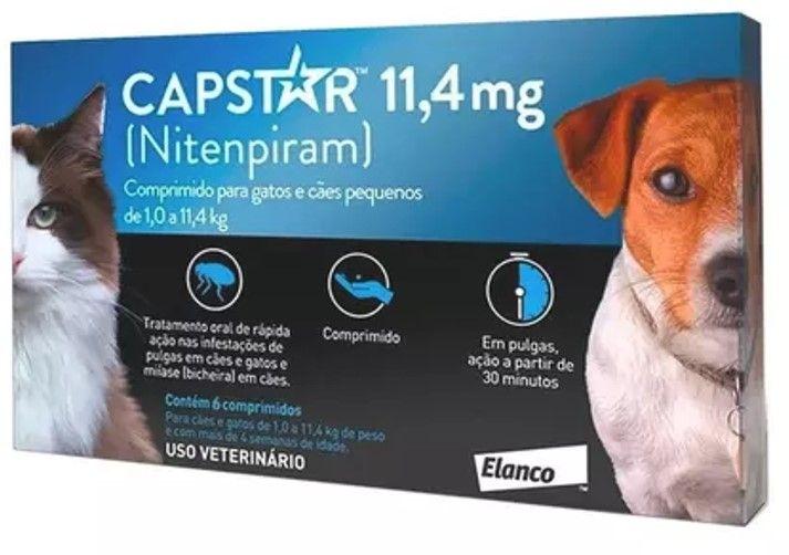 Imagem de Kit 5 Capstar 11,4mg Gatos E Cães De 1,0 A 11,4kg - 1 comp