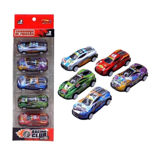 kit 5 Carrinhos de Fricção Metal Corrida Brinquedo Menino Criança Pequena Racing Club - Zoop Toys Imagem de kit 5 Carrinhos de Fricção Metal Corrida Brinquedo Menino Criança Pequena Racing Club