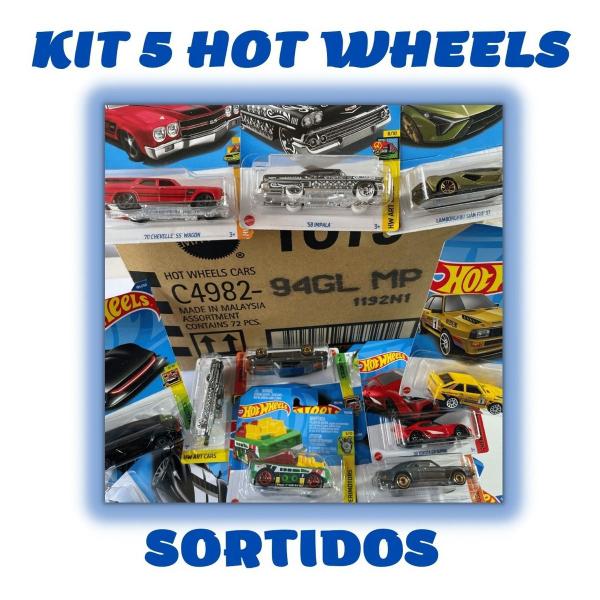 Imagem de Kit 5 Carrinhos Hotwheels Sortidos Sem Repetir Original