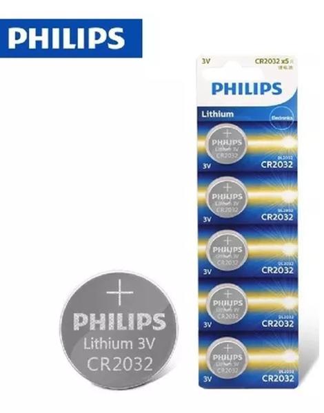 Imagem de Kit 5 Cartelas de Baterias Philips CR2032 