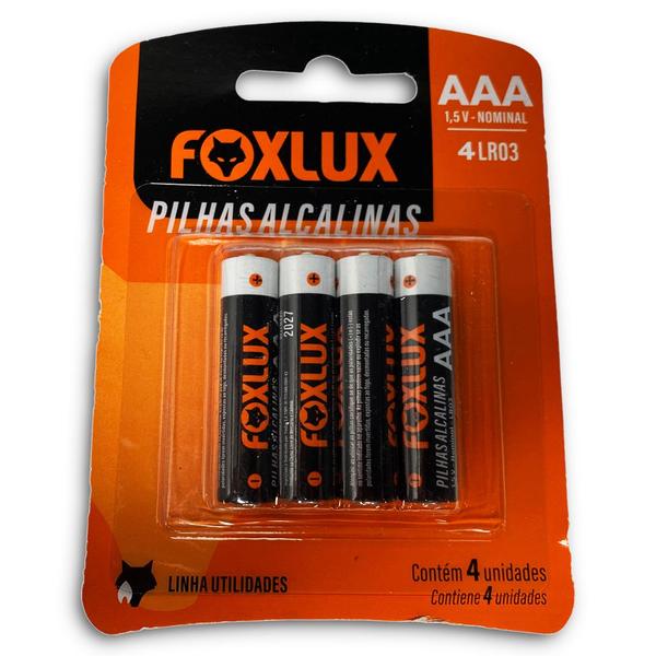 Imagem de Kit 5 Cartelas de Pilha Alcalina Palito AAA Com 4 Un Foxlux