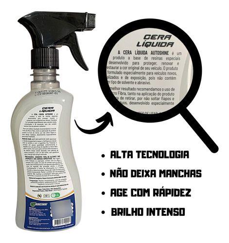 Imagem de Kit: 5 Cera Liquida Spray Autoshine 500ml e Pano Microfibra