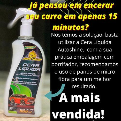 Imagem de Kit: 5 Cera Liquida Spray Autoshine 500ml e Pano Microfibra