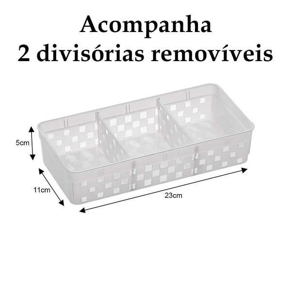 Imagem de Kit 5 cesto multiuso organizador com divisórias sachês tempero material de escritório gaveta cozinha