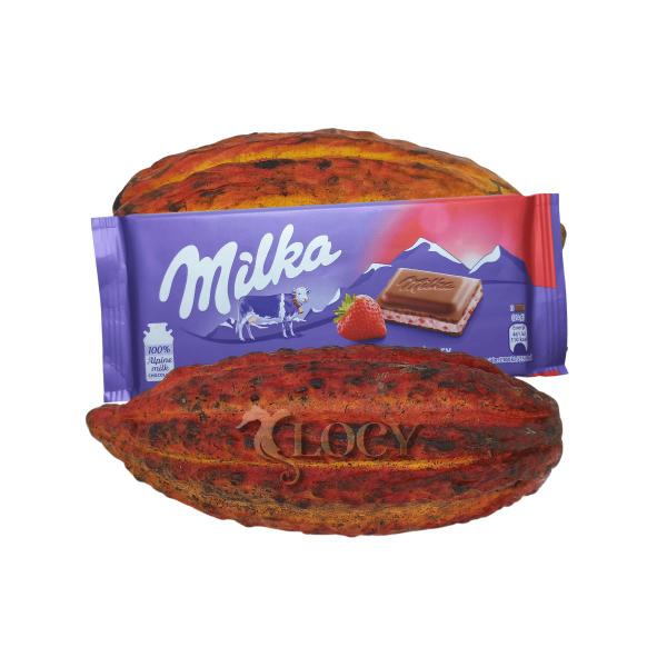 Kit 5 Chocolate com sabor morango Milka Importado 100g Imagem de Kit 5 Chocolate com sabor morango Milka Importado 100g