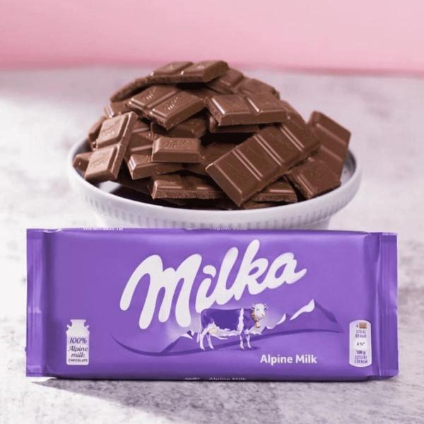 Kit 5 Chocolate Milka alpine milk 100g Importado Imagem de Kit 5 Chocolate Milka alpine milk 100g Importado