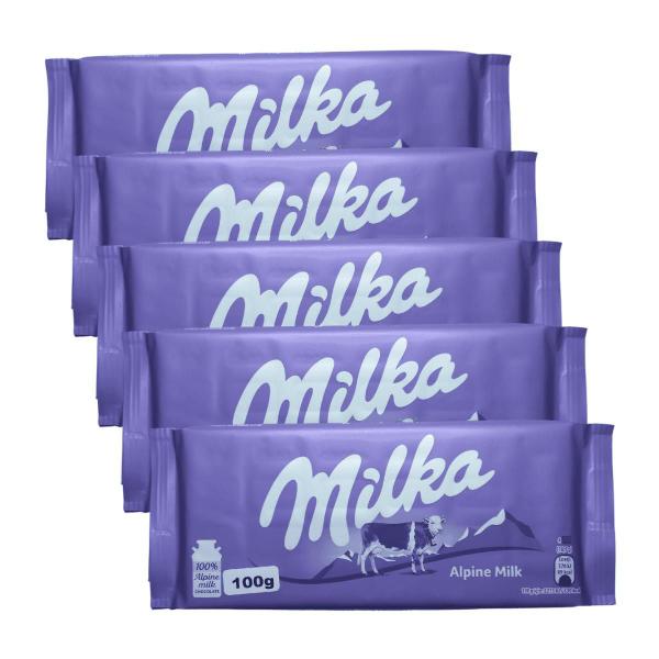 Kit 5 Chocolate Milka alpine milk 100g Importado Imagem de Kit 5 Chocolate Milka alpine milk 100g Importado