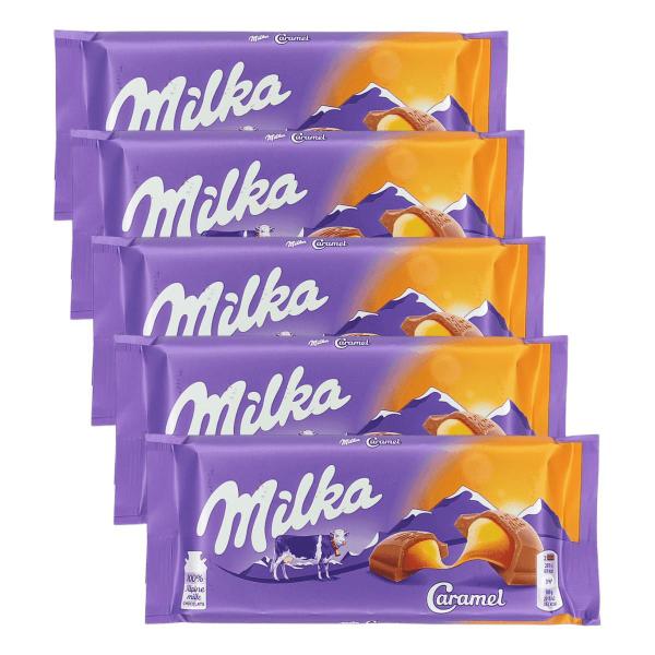 Imagem de Kit 5 Chocolate Milka Caramelo 100g Importado