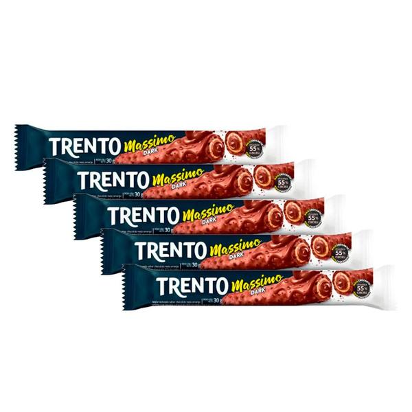 Kit 5 Chocolate Trento Massimo Dark 30g Imagem de Kit 5 Chocolate Trento Massimo Dark 30g