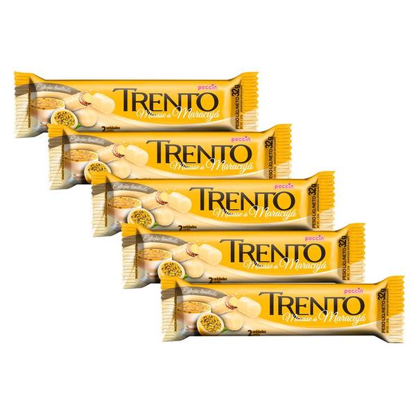 Kit 5 Chocolate Trento Mousse de Maracujá 32g Imagem de Kit 5 Chocolate Trento Mousse de Maracujá 32g