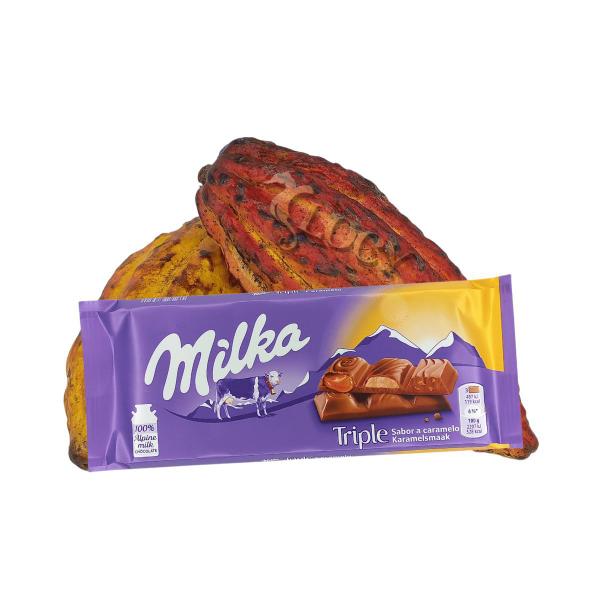 Imagem de Kit 5 Chocolate triplo caramelo Milka 90g Importado