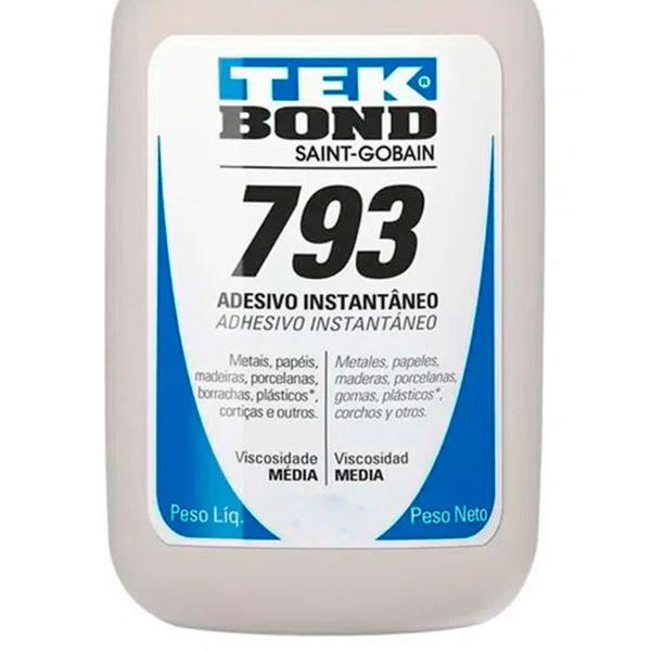 Imagem de Kit 5 cola adesivo instantâneo 793 multiuso  20g tekbond