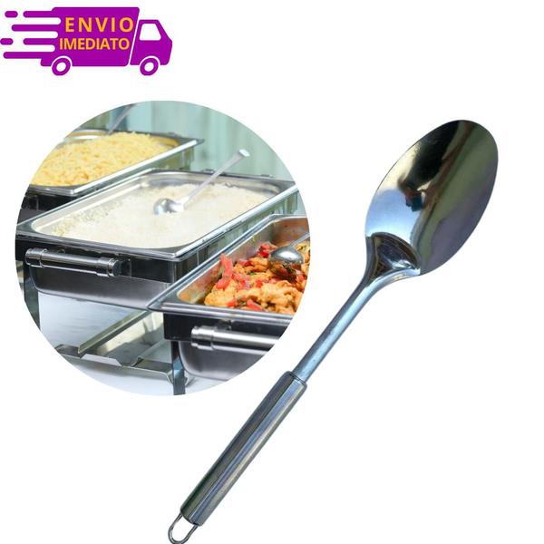 Imagem de Kit 5 Colher Grande Inox Self Service Restaurante Cozinha