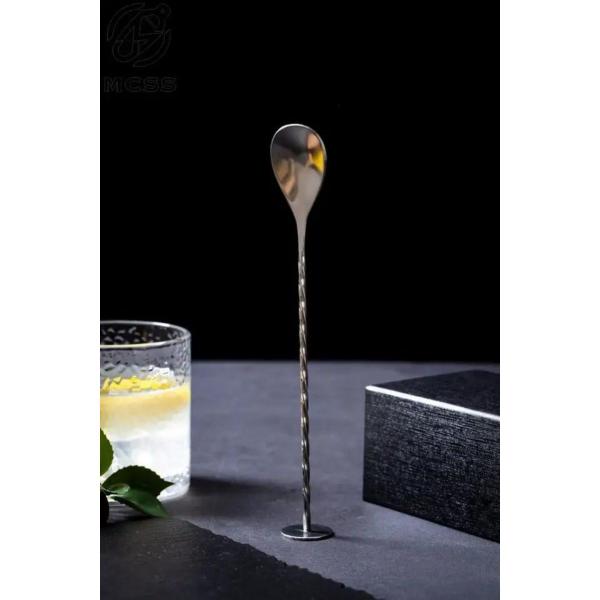 Imagem de Kit 5 Colheres Bailarina 30 CM Inox Para Drinks Sucos  Colher Para Jarra Bartender Caipirinha