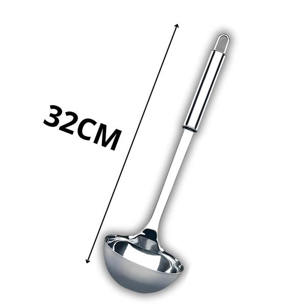 Imagem de Kit 5 Concha 100% Inox Para Feijão Sopas Caldos Utensilio De Cozinha Inox Linha Premium