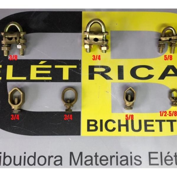 Imagem de Kit 5 conector gtdu aterramento haste duplo 5/8 olivo