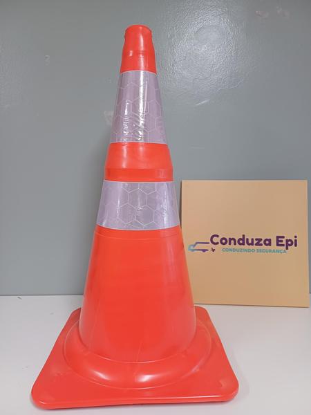 Imagem de Kit 5 cones de sinalização flexivel laranja - 75cm - refletivo